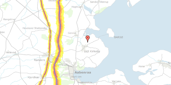 Trafikstøjkort på Dybvighovedvej 91, 6200 Aabenraa