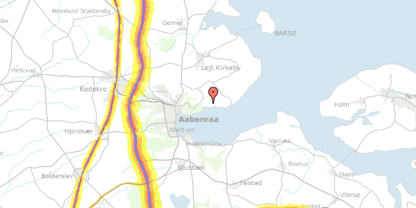 Trafikstøjkort på Dyrhave 51, 6200 Aabenraa