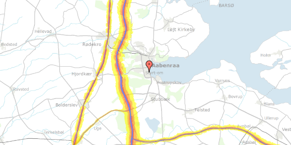 Trafikstøjkort på Ellemosen 8, 6200 Aabenraa