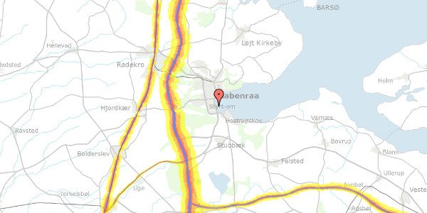 Trafikstøjkort på Fjordvej 39, 6200 Aabenraa