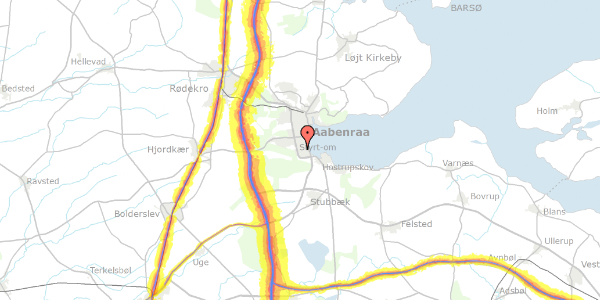 Trafikstøjkort på Fjordvej 62, 6200 Aabenraa