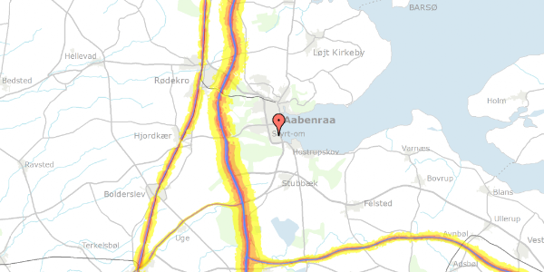 Trafikstøjkort på Fjordvej 64, 6200 Aabenraa