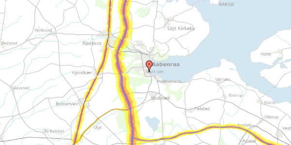 Trafikstøjkort på Fjordvej 66, 6200 Aabenraa