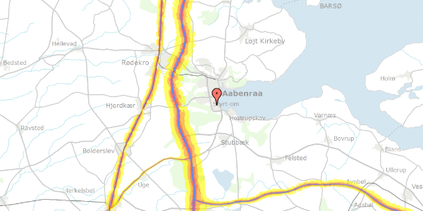 Trafikstøjkort på Fjordvej 80, 6200 Aabenraa