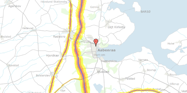 Trafikstøjkort på Forstalle 3B, 1. th, 6200 Aabenraa