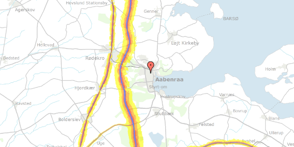 Trafikstøjkort på Forstalle 35, 6200 Aabenraa