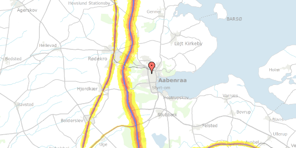 Trafikstøjkort på Forstalle 40, st. , 6200 Aabenraa