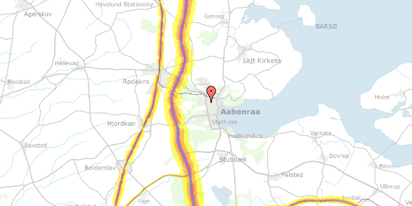 Trafikstøjkort på Forstalle 42, 6200 Aabenraa