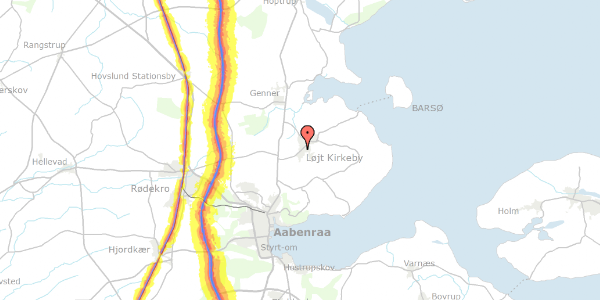 Trafikstøjkort på Gamle Bodumvej 9, 6200 Aabenraa