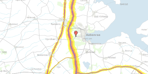 Trafikstøjkort på Gamle Tøndervej 14, 6200 Aabenraa