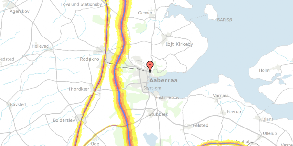 Trafikstøjkort på H P Hanssens Gade 15, 2. th, 6200 Aabenraa