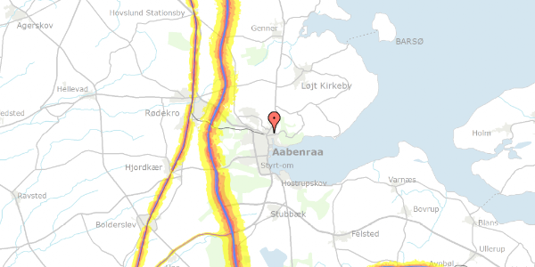 Trafikstøjkort på Haderslevvej 8F, 1. , 6200 Aabenraa