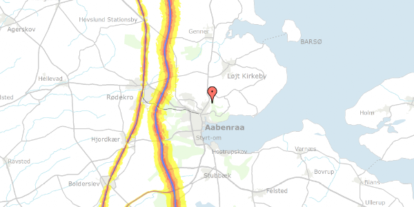 Trafikstøjkort på Haderslevvej 103, 1. , 6200 Aabenraa