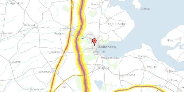 Trafikstøjkort på Hjelmalle 22, 1. , 6200 Aabenraa