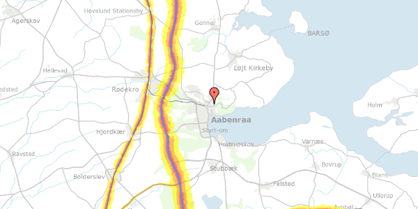 Trafikstøjkort på Karpedam 7, 6200 Aabenraa