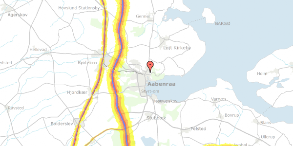 Trafikstøjkort på Karpedam 17, 6200 Aabenraa