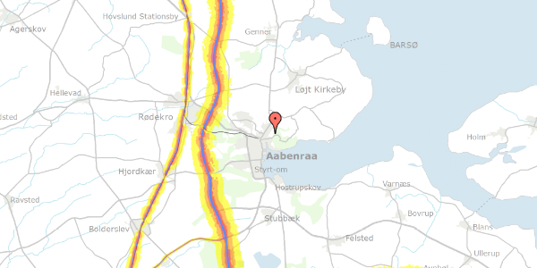 Trafikstøjkort på Knapløkke 8, 6200 Aabenraa