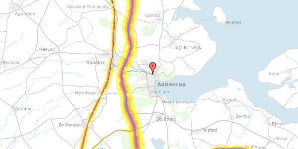 Trafikstøjkort på Kolstrup 37, 2. th, 6200 Aabenraa