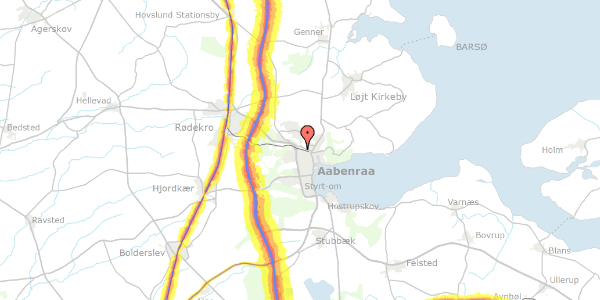 Trafikstøjkort på Kolstrup 52, 6200 Aabenraa