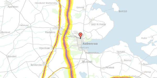 Trafikstøjkort på Langrode 11, . 14, 6200 Aabenraa