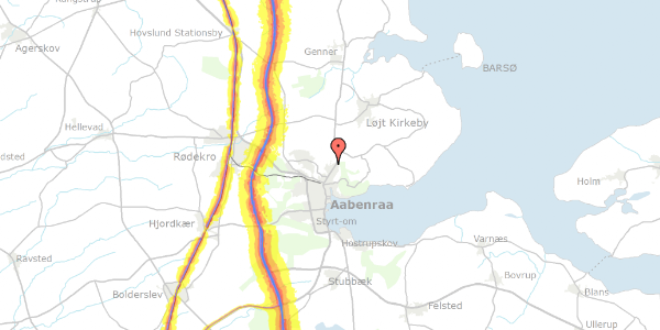 Trafikstøjkort på Lindbjerg 66, 6200 Aabenraa