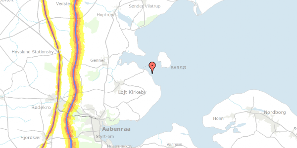 Trafikstøjkort på Loddenhøjvej 241, 6200 Aabenraa