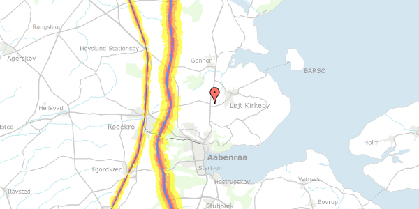 Trafikstøjkort på Lyngslet 5, 6200 Aabenraa