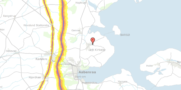 Trafikstøjkort på Løjt Nørregade 32, 6200 Aabenraa