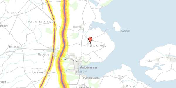 Trafikstøjkort på Løjt Søndervang 3, 6200 Aabenraa