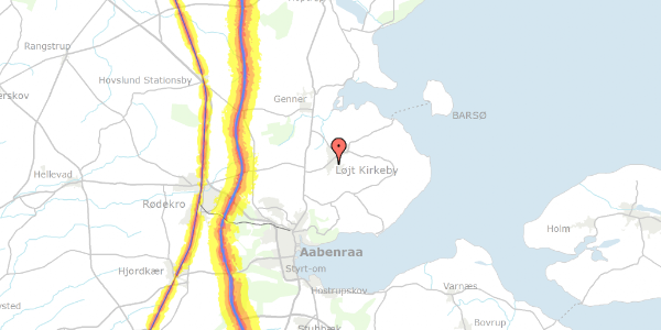 Trafikstøjkort på Løjt Søndervang 9, 6200 Aabenraa