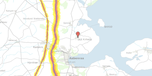 Trafikstøjkort på Løjt Søndervang 12, 6200 Aabenraa