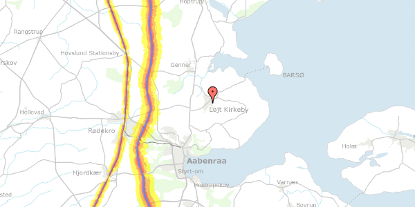 Trafikstøjkort på Løjt Vestervang 1, 6200 Aabenraa