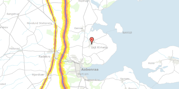 Trafikstøjkort på Mosevej 4, 6200 Aabenraa