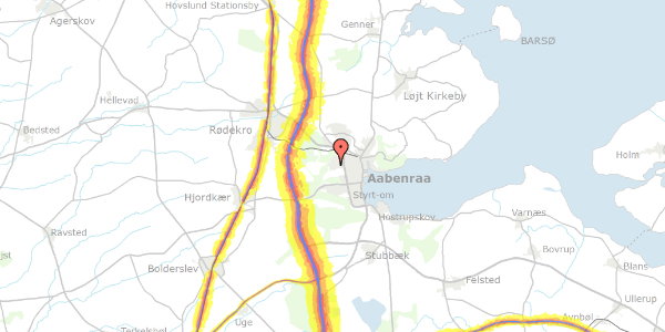 Trafikstøjkort på Muldvad 3, 6200 Aabenraa