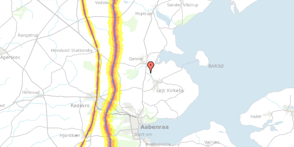 Trafikstøjkort på Nørbyvej 105, 6200 Aabenraa