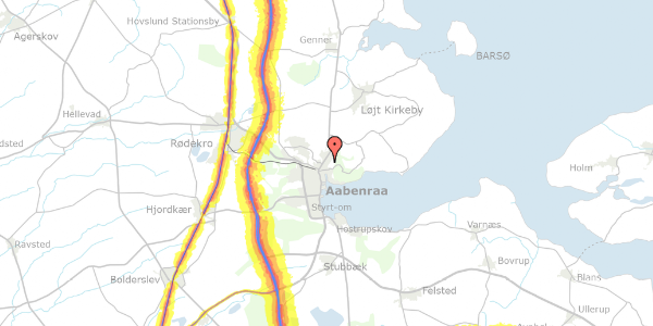 Trafikstøjkort på Nørrevang 1, 6200 Aabenraa