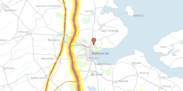 Trafikstøjkort på Nørrevang 7, 6200 Aabenraa