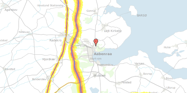 Trafikstøjkort på Nørrevang 23, 6200 Aabenraa