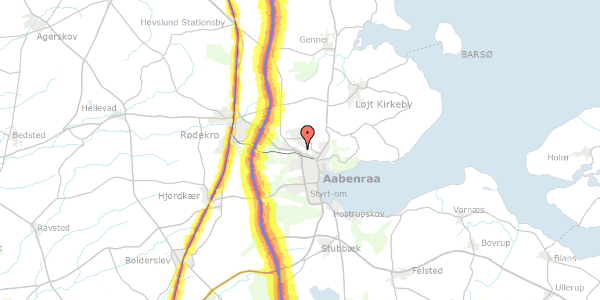 Trafikstøjkort på Petersborg 15, 1. th, 6200 Aabenraa