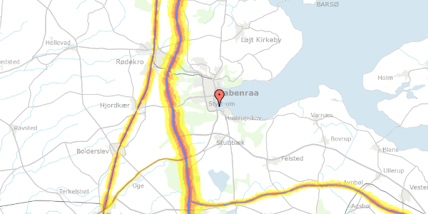 Trafikstøjkort på Posekærvej 11, 6200 Aabenraa