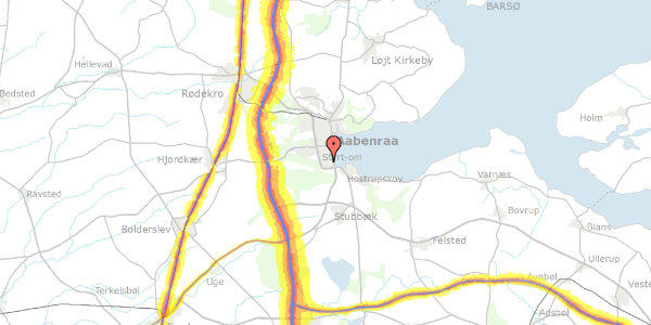 Trafikstøjkort på Posekærvej 24, 6200 Aabenraa