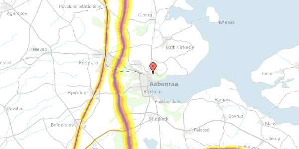 Trafikstøjkort på Reberbanen 45, 1. th, 6200 Aabenraa