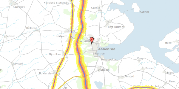 Trafikstøjkort på Rodekær 1, 6200 Aabenraa