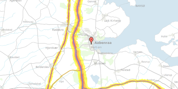 Trafikstøjkort på Rugkobbel 4, 1. th, 6200 Aabenraa