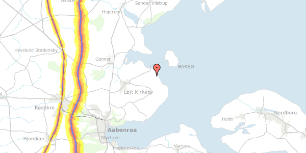 Trafikstøjkort på Rugmarken 8, 6200 Aabenraa