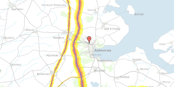 Trafikstøjkort på Sejersholt 12, 6200 Aabenraa