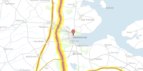 Trafikstøjkort på Skibbrogade 2B, 1. , 6200 Aabenraa