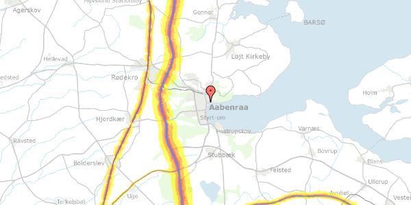 Trafikstøjkort på Skibbrogade 32, 1. th, 6200 Aabenraa