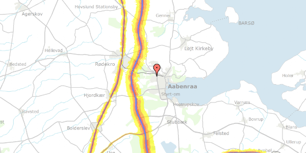 Trafikstøjkort på Skovbakken 29, 6200 Aabenraa