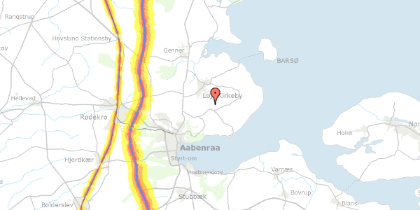 Trafikstøjkort på Skovby Bygade 30, 6200 Aabenraa